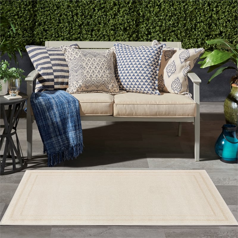 Nourison Essentials 2' x 4' Ivory Gold Fabric Area Rug