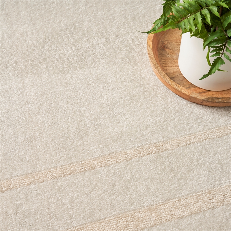 Nourison Essentials 9' x Square Ivory Gold Fabric Area Rug