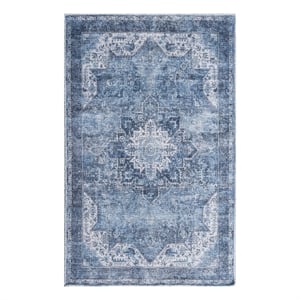 Nourison Washables 3' x 5' Blue Fabric Area Rug