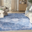 Nourison Washables 9' x 12' Blue Fabric Area Rug
