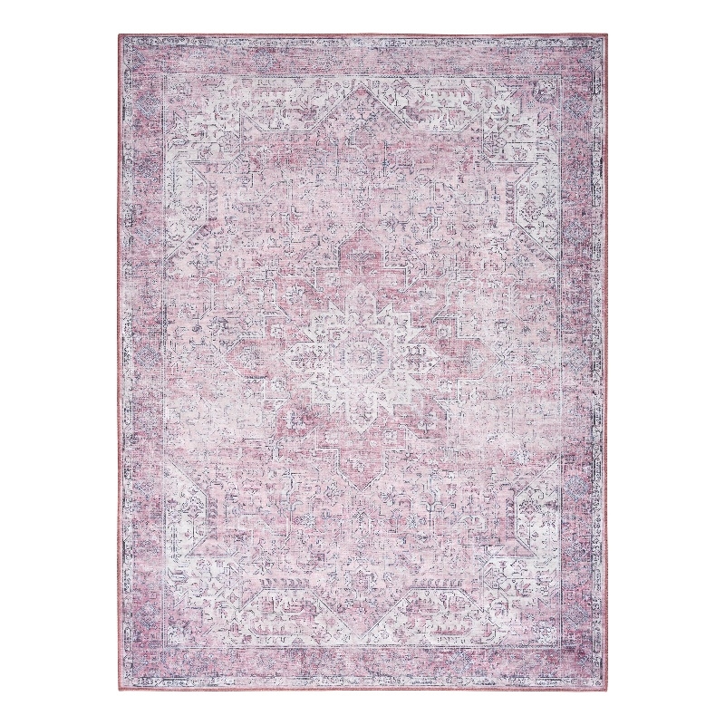 Nourison Washables 5' x 7' Pink Fabric Area Rug