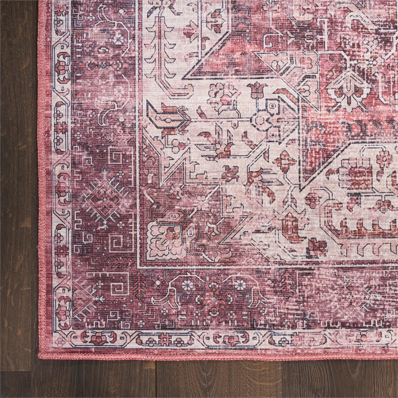 Nourison Washables 3' x 5' Red Fabric Area Rug