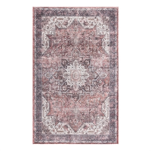 Nourison Washables 3' x 5' Red Fabric Area Rug