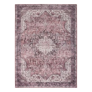Nourison Washables 5' x 7' Red Fabric Area Rug