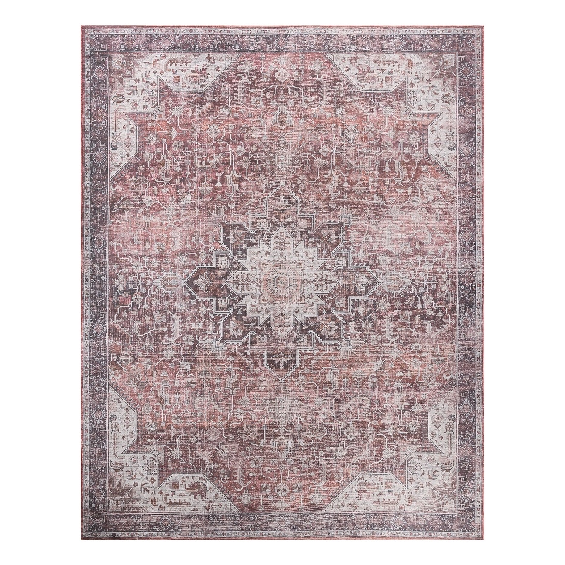 Nourison Washables 9' x 12' Red Fabric Area Rug