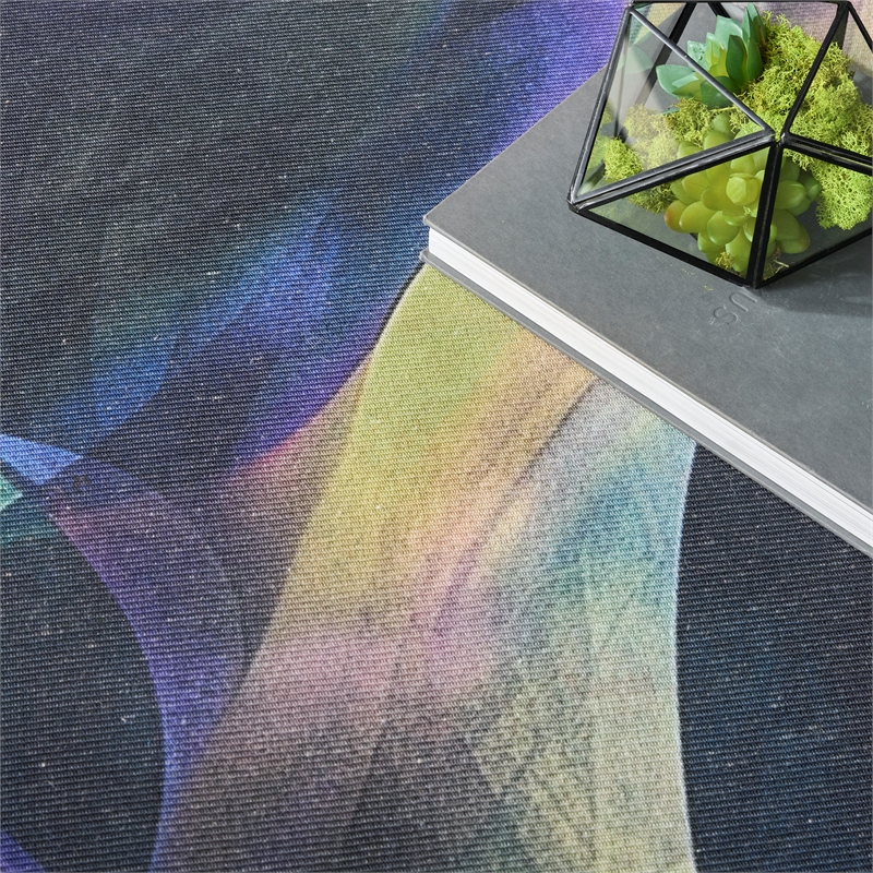 Nourison Washables 5' x 7' Blue Multi-Color Fabric Area Rug