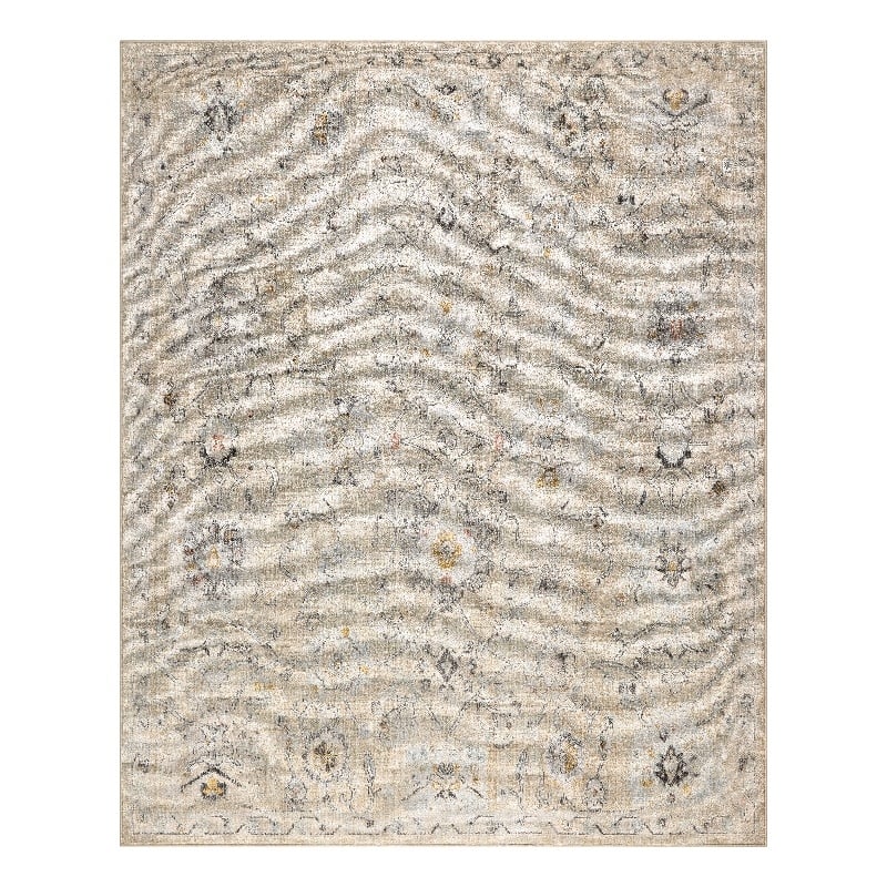 Nourison Oushak Home 10' x 14' Cream Fabric Area Rug