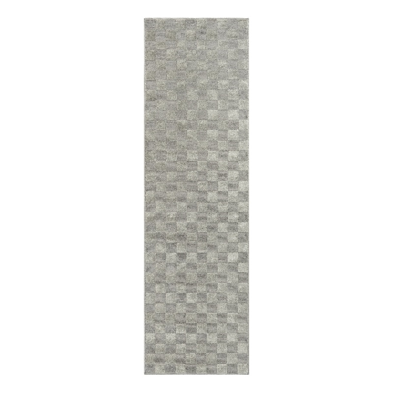 Nourison Serenity Home 8' Runner Gray Fabric Area Rug