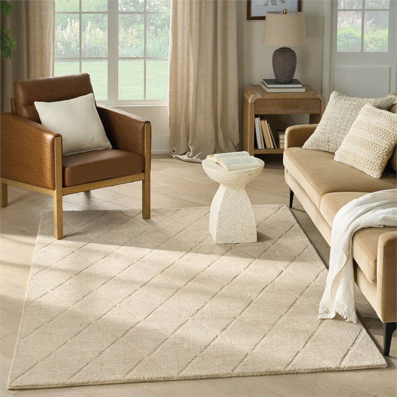 Nourison Wool Haven 5' x 7' Beige Indoor Area Rug