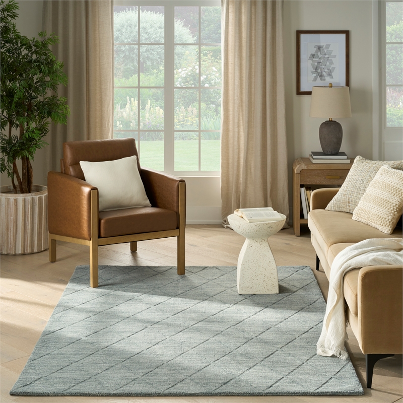 Nourison Wool Haven 5' x 7' Blue Indoor Area Rug
