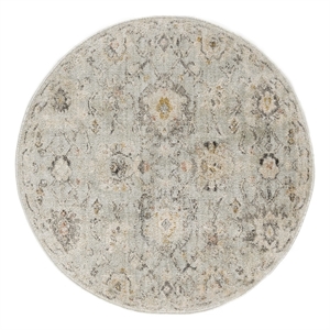 Nourison Oushak Home 8' x Round Mint Fabric Area Rug