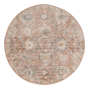 Nourison Oushak Home 8' x Round Rust Fabric Area Rug