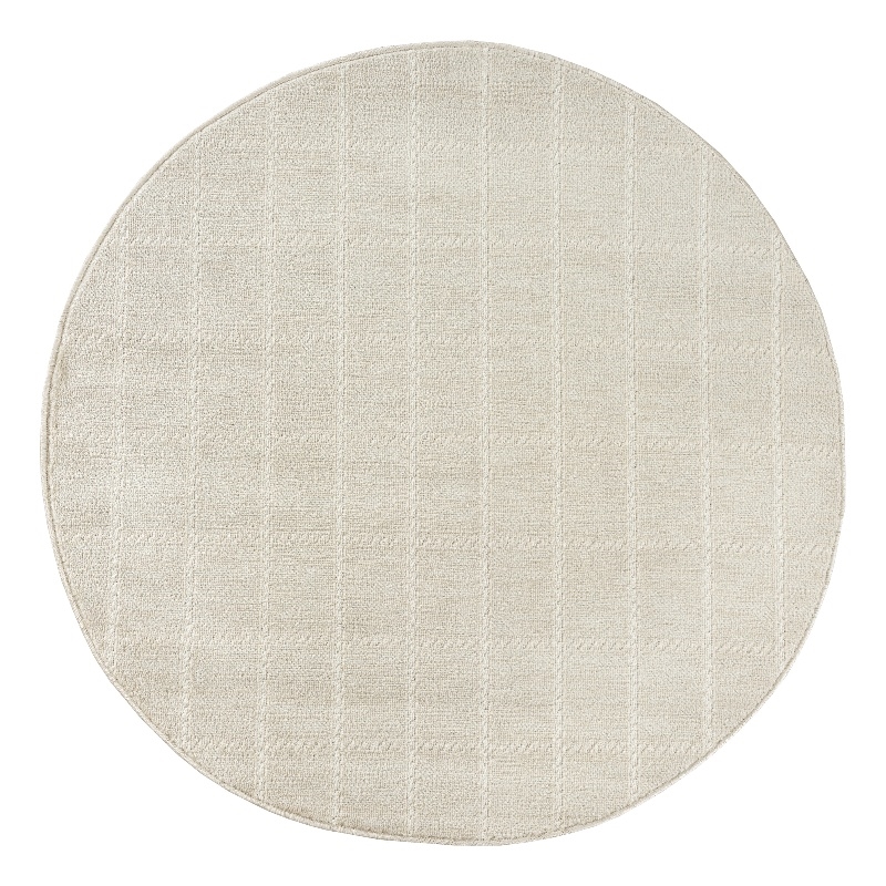Nourison Serenity Home 4' x Round Ivory Cream Fabric Area Rug