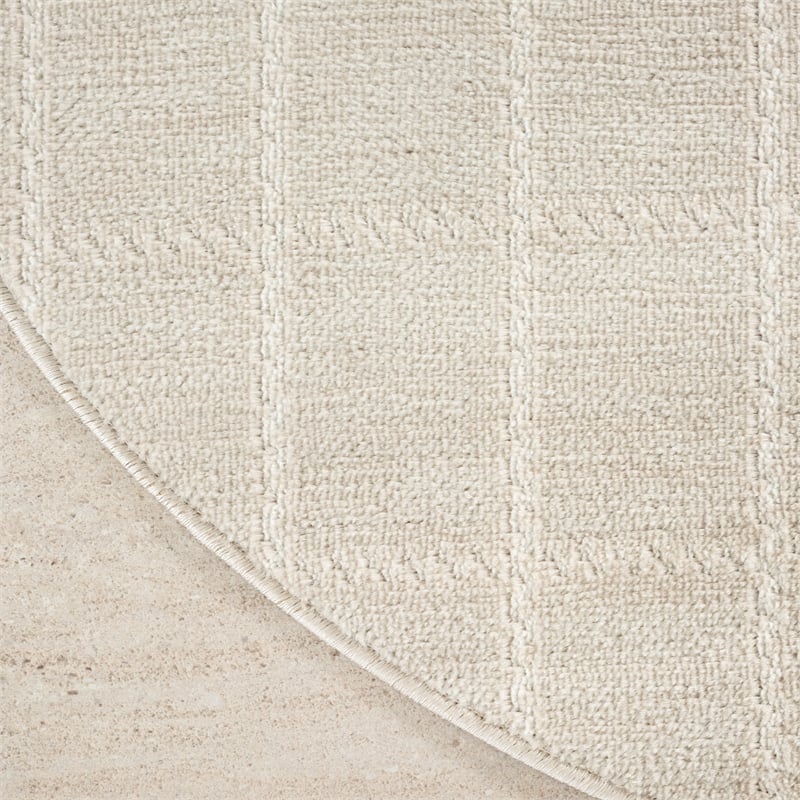 Nourison Serenity Home 8' x Round Ivory Cream Fabric Area Rug