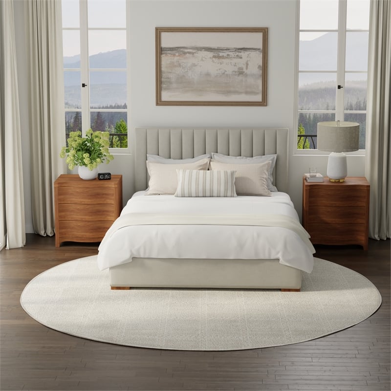 Nourison Serenity Home 8' x Round Ivory Cream Fabric Area Rug