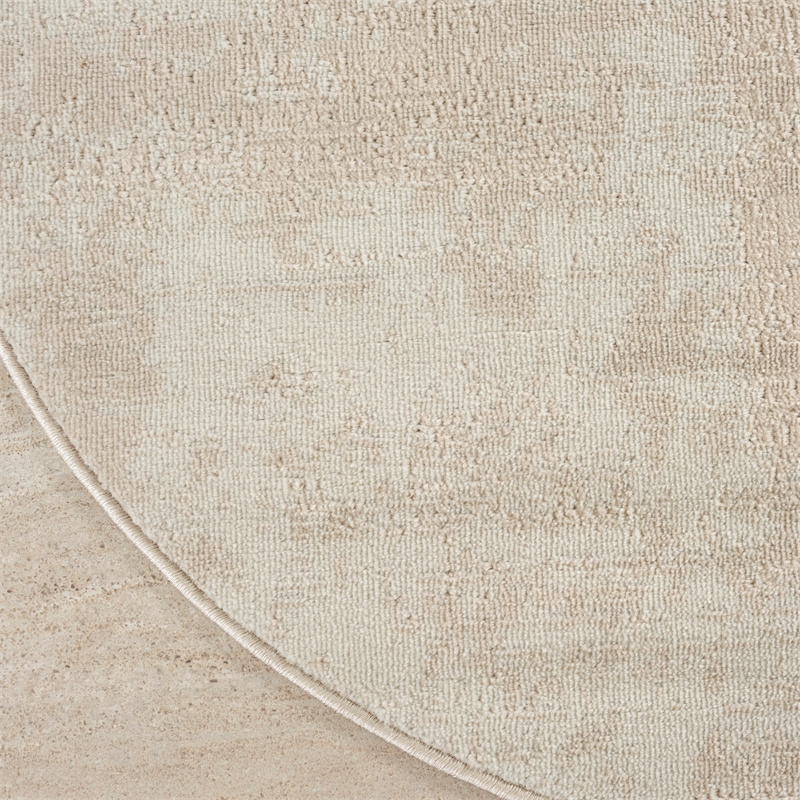 Nourison Serenity Home 4' x Round Ivory Fabric Area Rug