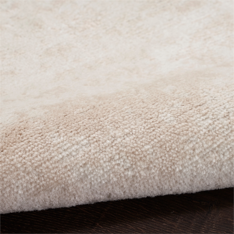 Nourison Serenity Home 4' x Round Ivory Fabric Area Rug