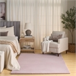 Nourison Soft Plush Rabbit Fur 4' x 6' Lavender Fabric Polyester Area Rug