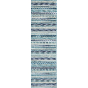 Nourison Passion 6' Runner Navy Blue Fabric Area Rug