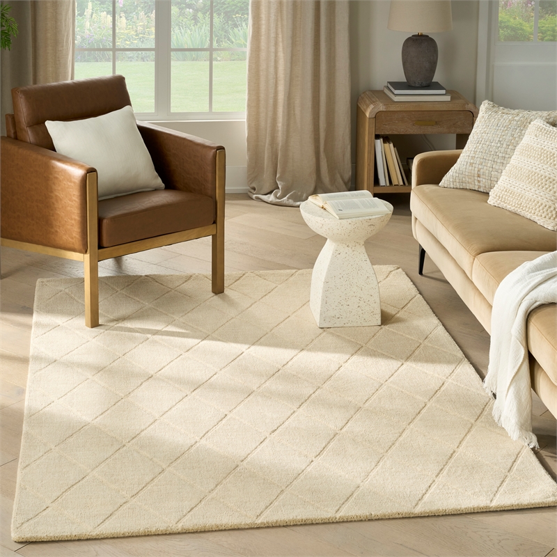 Nourison Wool Haven 5' x 7' Ivory Indoor Area Rug