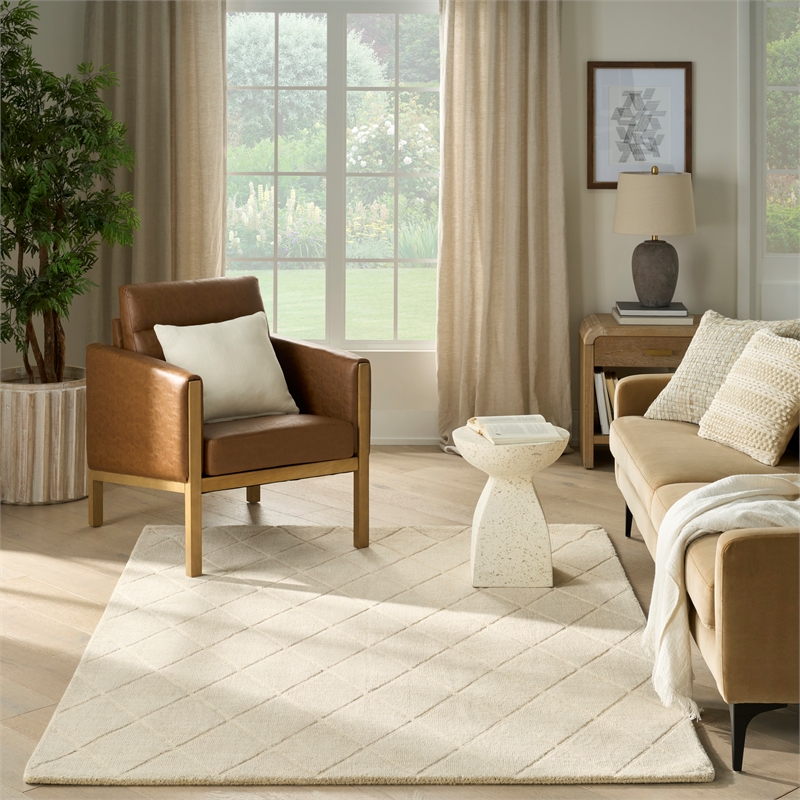 Nourison Wool Haven 5' x 7' Ivory Indoor Area Rug