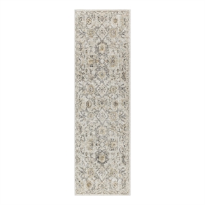 Nourison Oushak Home 6' Runner Gray Fabric Area Rug