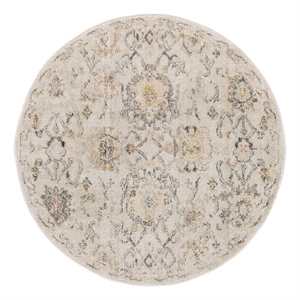 Nourison Oushak Home 8' x Round Gray Fabric Area Rug
