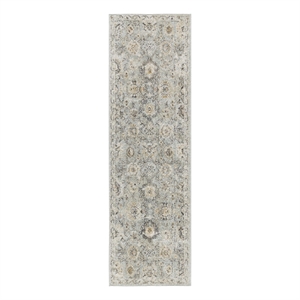 Nourison Oushak Home 6' Runner Mint Fabric Area Rug