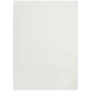 Nourison Soft Plush Rabbit Fur 4' x 6' White Fabric  Polyester Area Rug