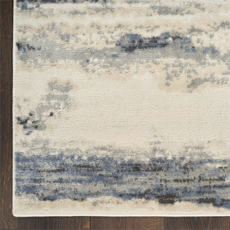 Nourison Serenity Home 5' x 7' Blue Multi-Color Fabric Area Rug