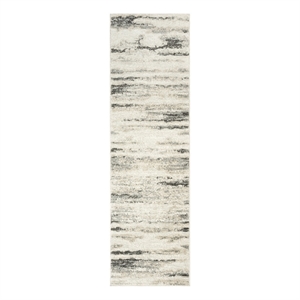Nourison Serenity Home 8' Runner Gray Multi-Color Fabric Area Rug
