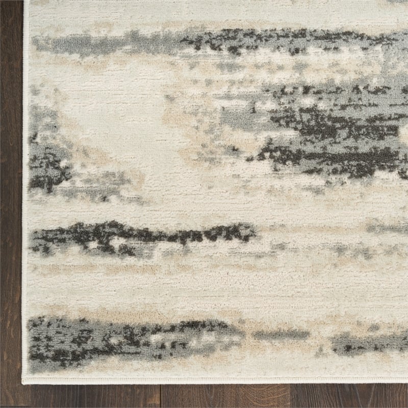 Nourison Serenity Home 5' x 7' Gray Multi-Color Fabric Area Rug