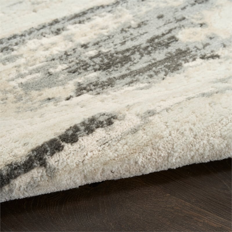 Nourison Serenity Home 5' x 7' Gray Multi-Color Fabric Area Rug