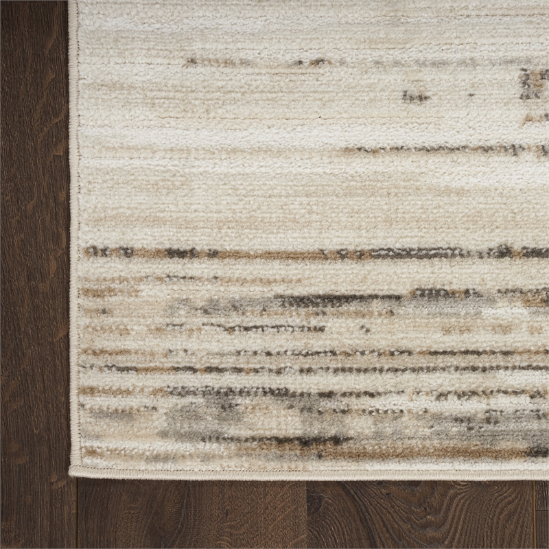 Nourison Serenity Home 2' x 4' Ivory Beige Fabric Area Rug