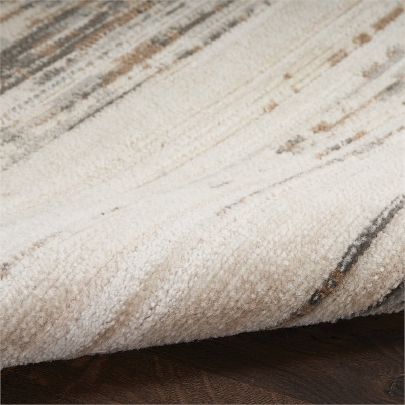 Nourison Serenity Home 2' x 4' Ivory Beige Fabric Area Rug