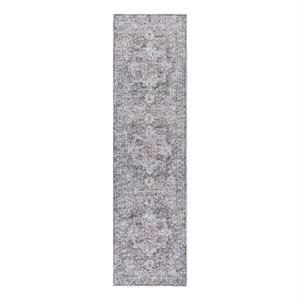 Nourison New Concept Washables 2'2&quot x 12' Ivory Grey Vintage Indoor Rug