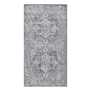 Nourison New Concept Washables 3' x 5' Ivory Grey Vintage Indoor Rug