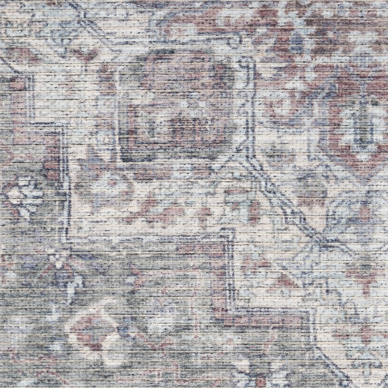 Nourison New Concept Washables 4' x Round Ivory Grey Vintage Indoor Rug
