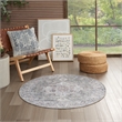 Nourison New Concept Washables 4' x Round Ivory Grey Vintage Indoor Rug