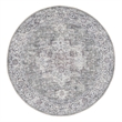 Nourison New Concept Washables 4' x Round Ivory Grey Vintage Indoor Rug