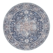 Nourison New Concept Washables 4' x Round Ivory Navy Vintage Indoor Rug