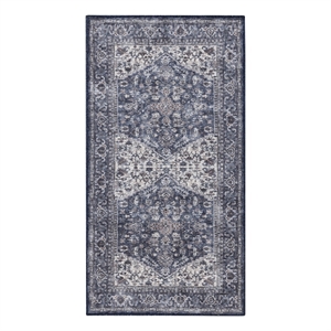 Nourison New Concept Washables 3' x 5' Navy Ivory Vintage Indoor Rug