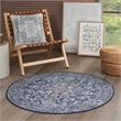 Nourison New Concept Washables 4' x Round Navy Ivory Vintage Indoor Rug