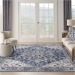 Nourison New Concept Washables 10' x 14' Navy Ivory Vintage Indoor Rug