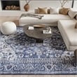 Nourison New Concept Washables 10' x 14' Navy Ivory Vintage Indoor Rug