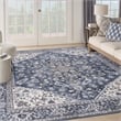 Nourison New Concept Washables 10' x 14' Navy Ivory Vintage Indoor Rug