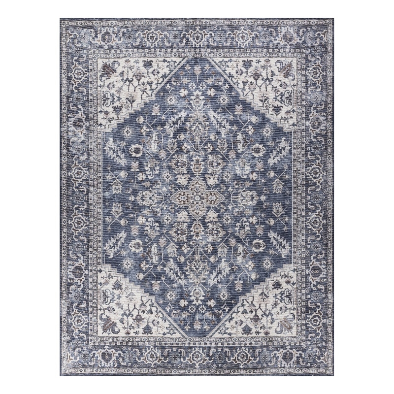 Nourison New Concept Washables 10' x 14' Navy Ivory Vintage Indoor Rug