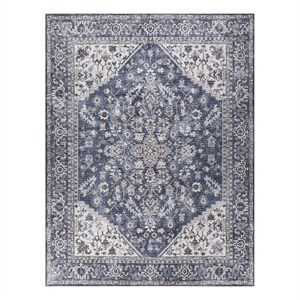 Nourison New Concept Washables 10' x 14' Navy Ivory Vintage Indoor Rug