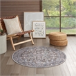 Nourison New Concept Washables 4' x Round Olive Ivory Vintage Indoor Rug