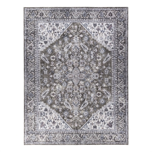 Nourison New Concept Washables 10' x 14' Olive Ivory Vintage Indoor Rug